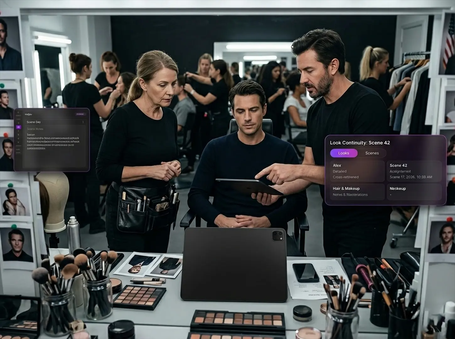 Connected makeup and hair system